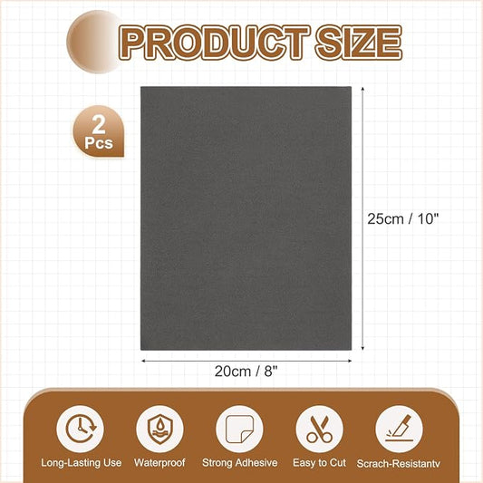 MECCANIXITY 2 Pcs Leather Repair Patch 8"x10" Self-Adhesive Leather Vinyl Repair Tape Kit for Furniture Couches Sofa Chair Car Boat Seats Jackets, Black
