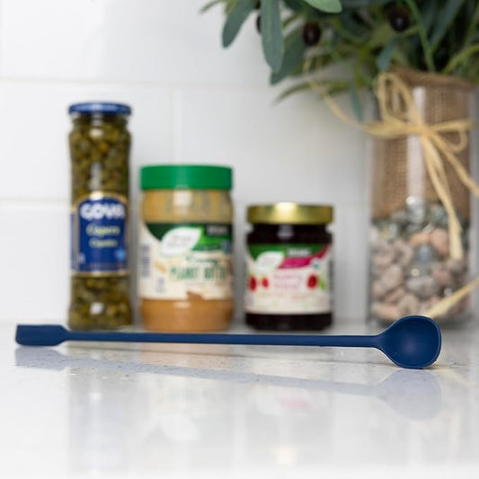 Fox Run Silicone Jar Scraper, Dual Sided With Tiny Spatula and Spoon, 11"