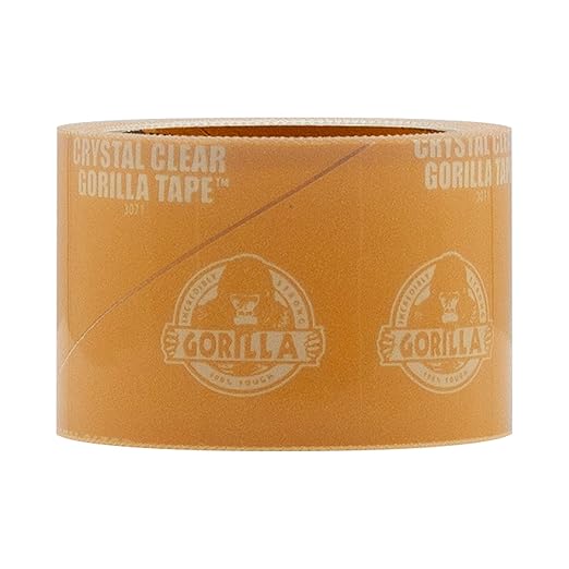 Gorilla Crystal Clear Repair Duct Tape, 1.88” x 5 yd, Clear, (Pack of 1)