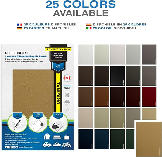 Leather Chair Repair Patch Self Adhesive - 25 Colors Available - Original 11x16 - Yellow
