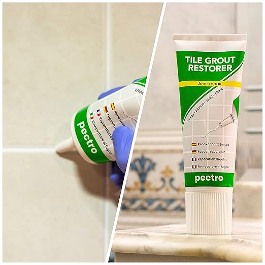 Tile Grout Repair XL – White Grout Filler Tube for Bathroom & Kitchen – Fast Drying, Odorless, Easy to Apply – Restores Tile Gaps, Cracks, Lines & Joints- (Bigger: 14,12oz - 400g)