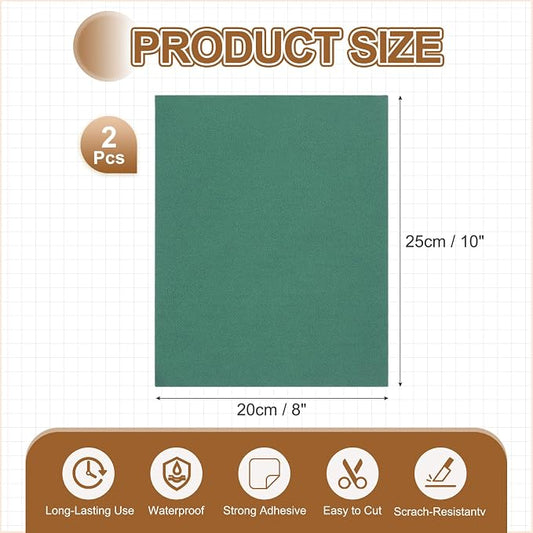 MECCANIXITY 2 Pcs Leather Repair Patch 8"x10" Self-Adhesive Leather Vinyl Repair Tape Kit for Furniture Couches Sofa Chair Car Boat Seats Jackets, Green