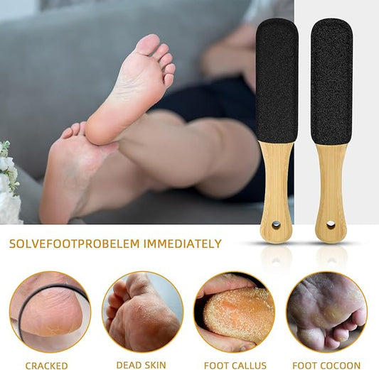 2 Pack Pumice Stone for Feet, Foot File and Callus Remover - Foot Scraper & Exfoliator Tool for Dead Skin, Cracked Heels, Dry Feet Care