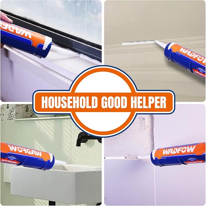 WADFOW Caulking Gun, No Drip Caulk Gun,9" Drip Free Adjustable Hand Caulking Gun with Comfort Grip and 360° Rotary Design, Smooth Round Rod for 10oz Caulk Tubes,WCG4109D, Blue