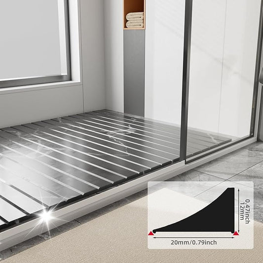 78 inch Shower Threshold Water Dam Barrier Water Stopper, Glass Shower Door Bottom Seal Strip, Silicone Rubber Kitchen Sink Splash Guard for Countertop, Bathtub, Bathroom(White)