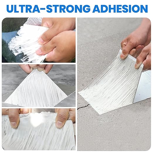 ADHES Butyl Tape Waterproof Tape, 2in x 16ft Aluminum Foil Tape Sealan Tape for RV Repair, Window, Boat and Pipe Sealing, Glass & EDPM Rubber Roof Patching, 40Rolls(Model:RA100-1,Glue Color:White)