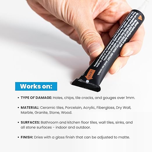 MagicEzy Stone RepairEzy (Light Gray): Marble, Granite and Travertine Chipped Countertop and Tile Repair Kit - Super Strong