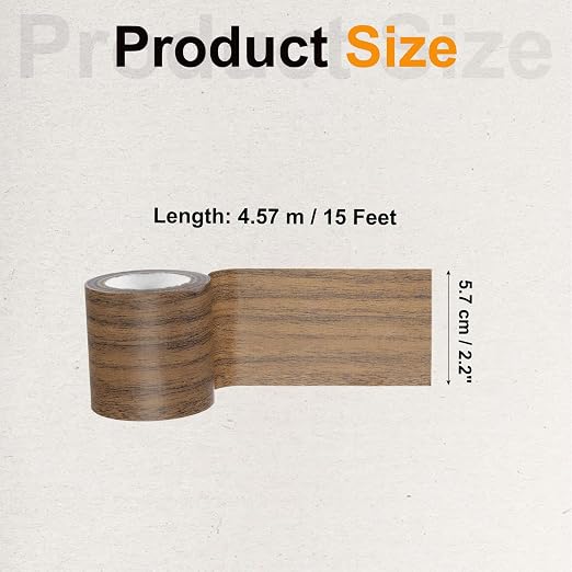 PATIKIL Wood Grain Tape 2.2" x 15 Ft, Self-Adhesive Wood Texture Repair Tape Realistic Wood Effect Contact Paper Patch for Furniture Cabinets Floor Walls Home Decoration, Dark Brown Oak