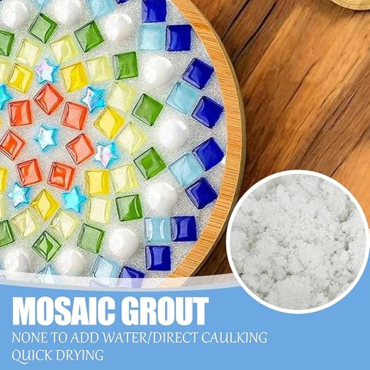Mosaic Crystal Grout, Mosaics Tile Tools, Mosaic Tile Accessories – Essential for Handmade Grouting and Perfect for DIY Craft Projects (Translucent, 8.8oz)