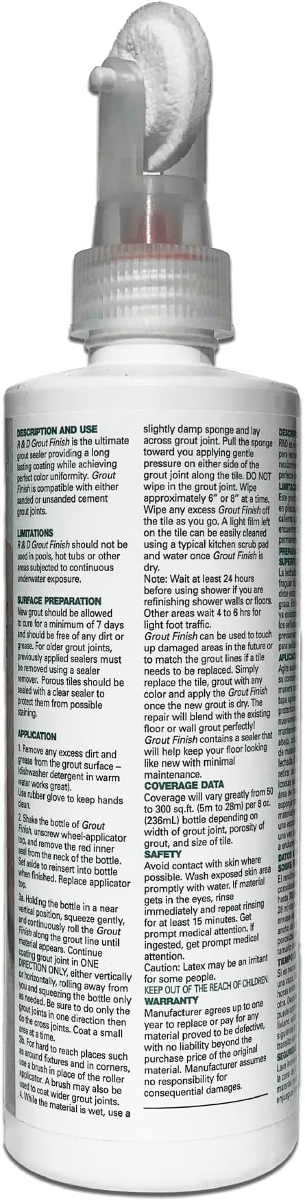 Kit - The Professional's Choice - Color and Seal Grout - Prevents Stains and Creates Easy to Clean Grout - 8oz Bottle, Wheel applicator, Brush applicator, and Scrub pad (Tan)