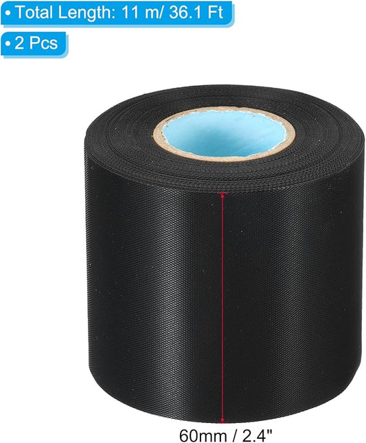 PATIKIL 2.4" x36.1ft Pipe Wrapping Tape, 2 Pack PVC Duct Tape Pipes Insulation Air Conditioner Tube Wrap Waterproof Non Adhesive for HVAC Electrical Black