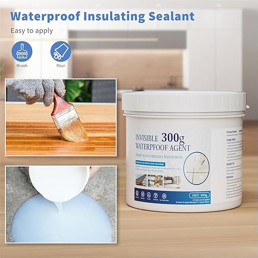 Magnova 300 Gm Transparent Waterproofing Glue with Brush for Roof Leakage, Crack Seal Water Leakage Solution Indoor Outdoor, Waterproof Adhesive Sealant for Bathroom Pipe Wall Tile Window (300 GM)