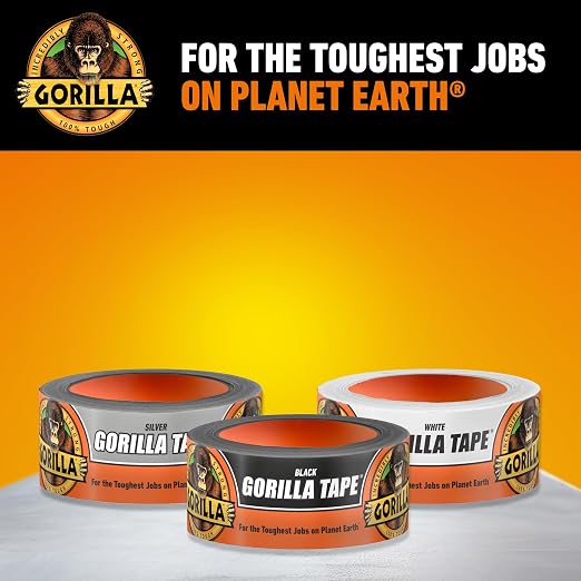 Gorilla Duct Tape, Black Tape, 1.88" x 35 yd (Pack of 1) - Heavy Duty and Weather Resistant for Indoor or Outdoor