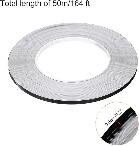 HARFINGTON 2Pcs Floor Tiles Black Foil Lines Metallic Mirror Tape 0.2" x164 Ft Self Adhesive Decor Floor Wall Seam Sticker Waterproof Gap Sealing Tape for Kitchen Bathroom Cabinet
