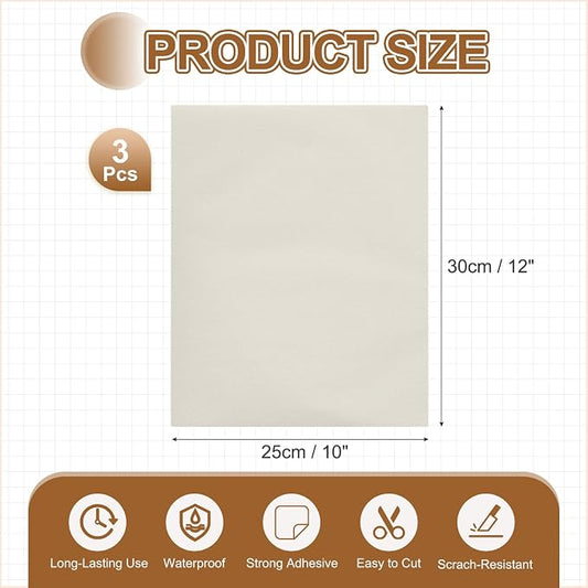 MECCANIXITY 5 Pcs Leather Repair Patch 10"x12" Self-Adhesive Leather Vinyl Repair Tape Kit for Furniture Couches Sofa Chair Car Boat Seats Jackets, Beige
