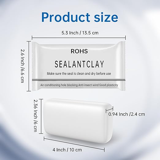 6 Pcs White Seal Putty,Waterproof Duct Seal Repair Sealing Clay & Moldable Silicone Putty,Ideal for Sealing Drain Connections, Wall Holes, and Air Conditioning Openings, Reliable and Efficient.
