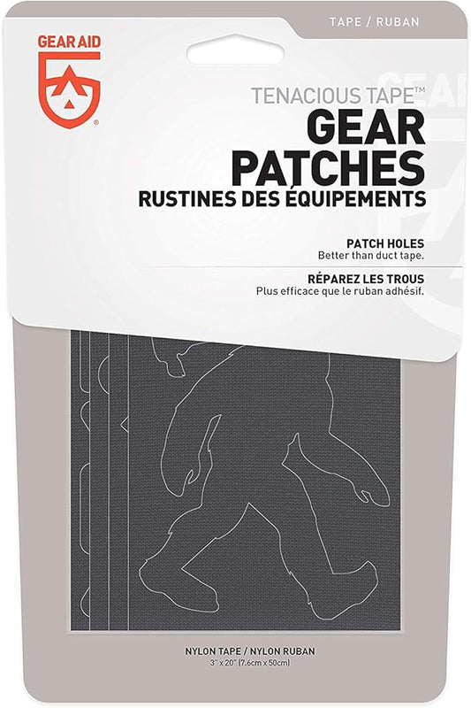 GEAR AID Tenacious Tape Repair Patches – Peel-and-Stick Nylon Gear Patches for Jackets, Tents, Sleeping Bags, Backpacks, and Outdoor Gear – Fix Rips, Tears, and Holes, Outdoors, 3”x20”