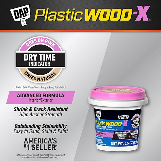 DAP Plastic Wood-X with DryDex Wood Filler, Natural, 5.5 Oz (7079800540)