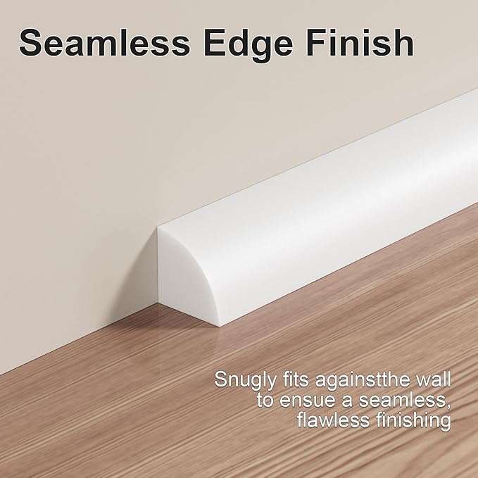 0.25" x 0.25" Mini Quarter Round Molding,20FT Self Adhesive Flexible Trim for Small Gaps, Countertop Wall Seam, Window Sill, Desk & Cabinet Edge, Peel and Stick Finishing Strip