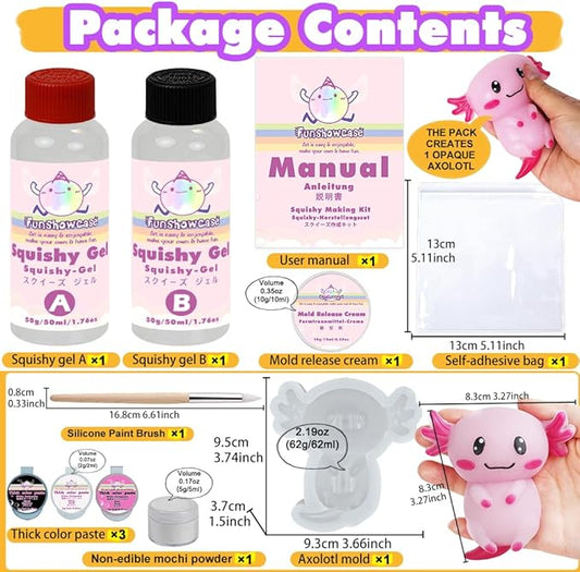Taba Squishy Maker Big Axolotl Silicone Mold Gel Kits Pack