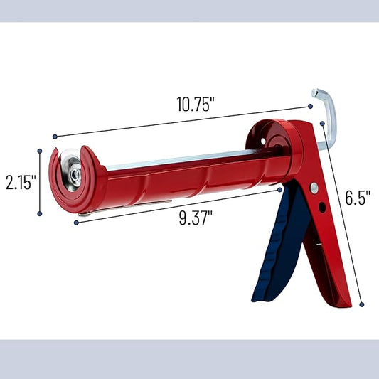 Bates- Caulking Silicone Gun, 10:1 Thrust Ratio, Hand Caulking Guns, No Drip