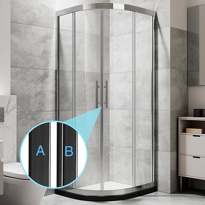 A+B Paired Magnetic Strips for Shower Door Replacement (Non-Adhesive), 13ft 2Rolls, Insert for Framed and Semi-Framed Sliding Glass Doors