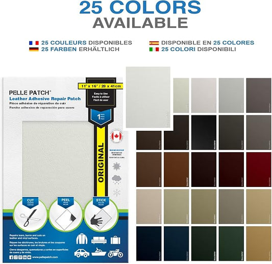Leather and Vinyl Repair Kit - 25 Colors Available - Original 11x16 - White