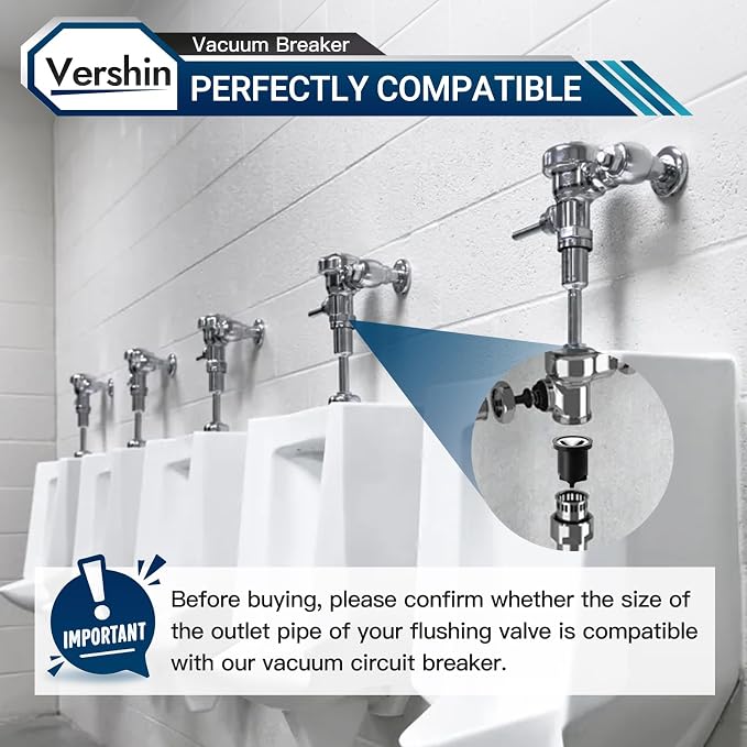 V-551-A Vacuum Breaker Repair Kit, used for Deodorizing and Backflow Prevention of the Outlet Pipe of Flushing Valve, Replaces Broken or Malfunctioning Vacuum Breaker, 33231926, 6pcs
