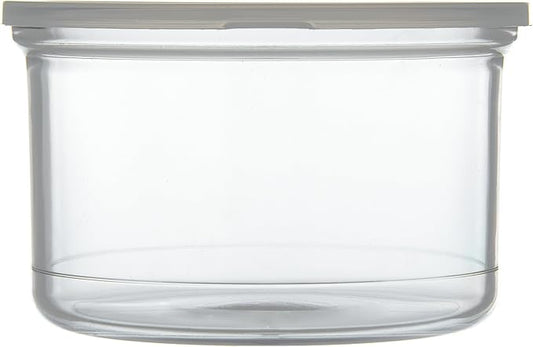Carlisle FoodService Products Classic Round Storage Container Crock with Lid for Kitchen, Restaurants, Home, Plastic, 1.5 Quarts, Clear, (Pack of 6)