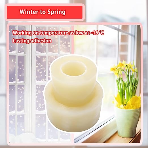 Birllaid Window Sealing Tape, Window AC Air Conditioner Sealing Tape,2 Inch x 69 FT(23 Yards), No Residue, Clear
