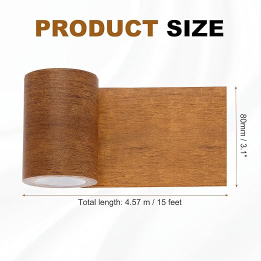 uxcell Wood Grain Repair Tape, 3.1" x 15ft Self Adhesive Wood Grain Colored Duct Tape Waterproof Repair Patch for Furniture Floor Scratch Fix, Baseboards, DIY Decor, Mahogany