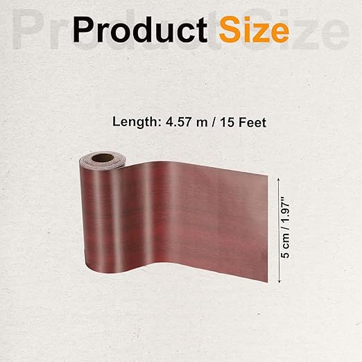 PATIKIL Wood Grain Tape 2" x 32 ft, Self-Adhesive Wood Texture Repair Tape Realistic Wooden Effect Patch for Furniture Cabinets Floor Walls, Walnut