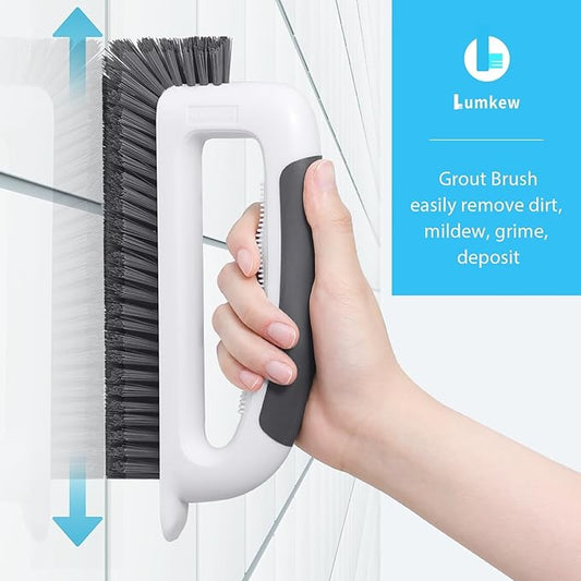 Lumkew Grout Cleaning Brush, V Shape Stiff Grout Cleaner Brush for Floors Tile Grout Scrubber Bathroom Shower Corner, 1 Pcs