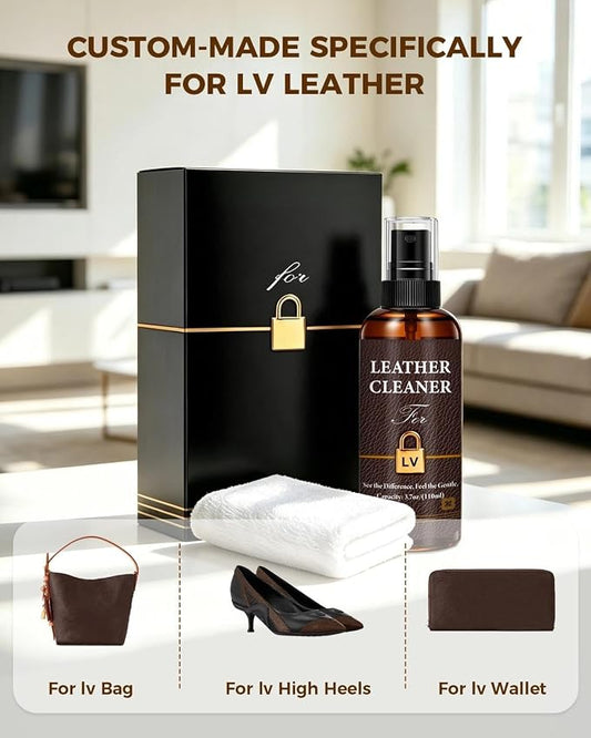 Leather Cleaner Set for Louis Vuitton, Powerful Stain Removal with Gentle Care, Cleaning Kit for LV Handbags, Wallets, Purses and Other Luxury Bags