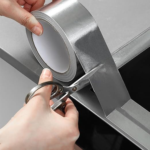 COSIMIXO Silver Aluminum Foil Duct Tape 6 Inches x 55Yards,Heavy Duty,High Temperature Sealing and Patching,Perfect for HVAC,Air Ducts,Foamboard,Metal Repair,Insulation,Dryer Vent and More