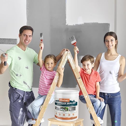 Tkaimy Polyurethane Waterproof Coating, Grey, 5 Gallon, Repair Leaks, Cracks, Roofs, Warehouses, Garages, Basements, Indoor & Outdoor Sealant Waterproof
