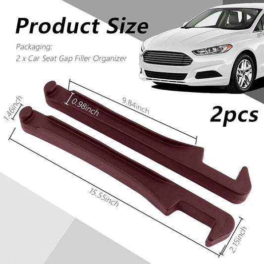 3 in 1 Car Seat Gap Filler Organizer,2PCS Multifunctional Car Seat Gap Plug with Storage Slot & Hook Function,Anti-Drop Cars Gaps Seats Filler Cars Clutter Catcher for SUVs Truck (Red)
