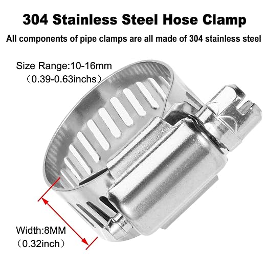Da by 3 pcs 5/16"(8mm) Brass Barb Splicer Mender Hose Fitting with 6 pcs Stainless Steel Pipe Clamps for Water/Fuel/Air