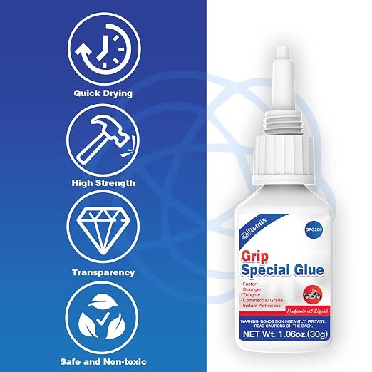 30g Motorcycle Grip Glue, Instant Handlebar Adhesive for Dirt Bike, ATV, MTB & Snowmobile, Professional Quick-Dry Flexible Bond, Waterproof & Vibration Resistant Clear Liquid Glue