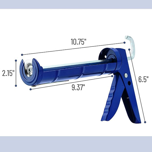 Bates- Caulking Silicone Gun, 10:1 Thrust Ratio, Hand Caulking Guns, No Drip