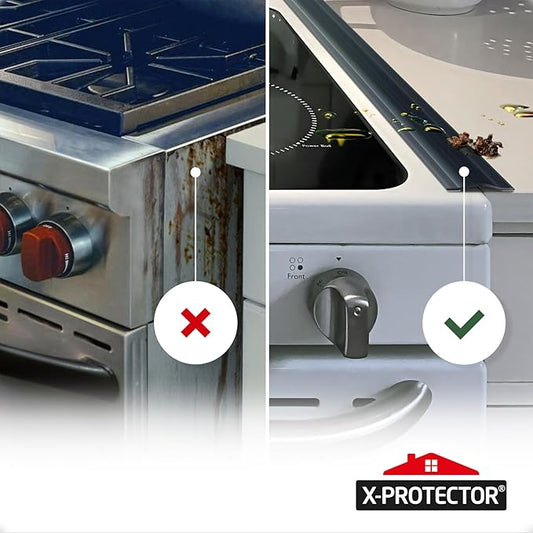 Silicone Stove Gap Cover X-Protector – 50” x 2" Guard Between Stove and Counter – Self-Adhesive Premium Counter Gap Filler – Heat Resistant Oven Counter Gap Protector – Silicone Stove Top Spill Guard