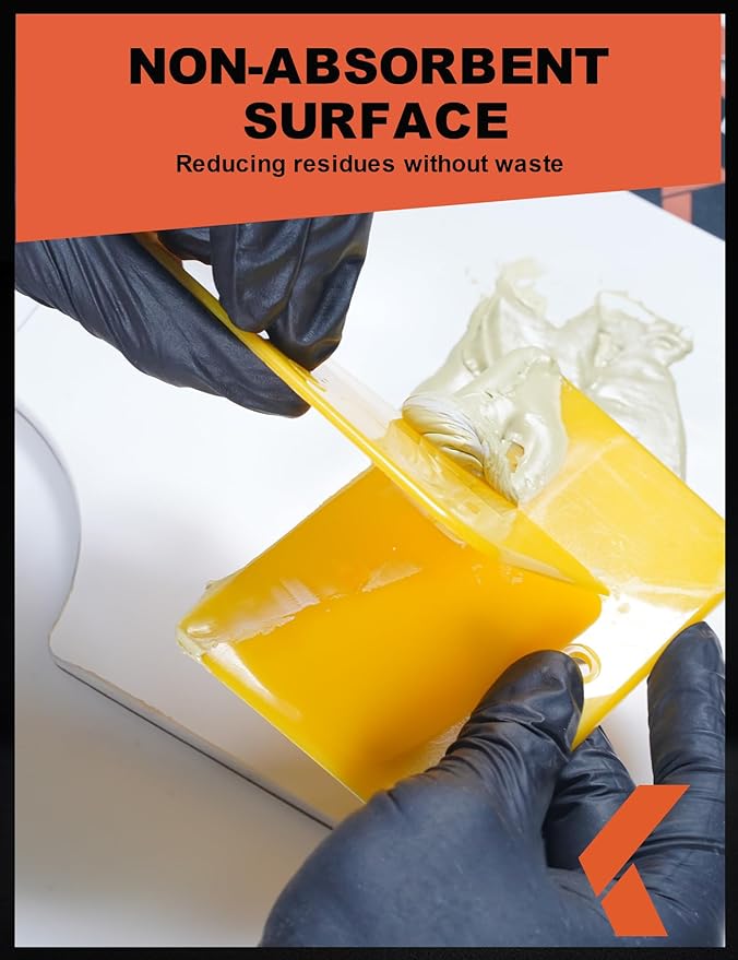 KREFINISH Body Filler Spreaders (4, 5, 6in 15Pieces) - Yellow Reusable Plastic Spreader Auto Body Spreader for Automotive Fillers, Putties, Glazes, Caulks and Paint