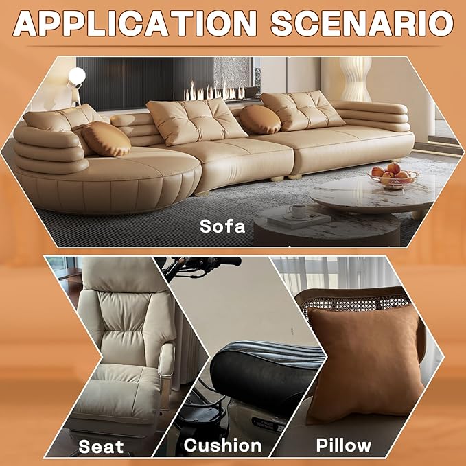 Fadoub Leather Repair Patch, 4 x 63In Self Adhesive Leather Repair Tape for Furniture, Vinyl Repair Tape for Repairing Vinyl, Couch, Sofa, Car Seats, Car Interior (Dark Gray)