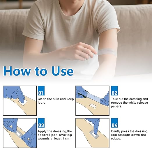 Ceeport Soft Silicone Tape for Skin, 1" x 5.46 Yards, 4 Rolls Medical Adhesive Tape, Easy to Tear Pre-Cut Waterproof Surgical Tape for First Aid, Wound, Bandage and Sensitive Skin