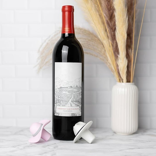 Pund'it Cap It Off Wine Bottle Stoppers, Set of 2 Stylish Hat Silicone Champagne and Wine Corks