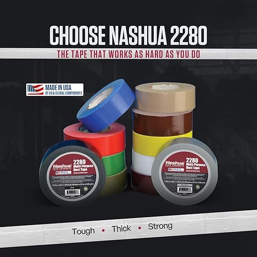 Nashua 2280 Silver Duct Tape, All Purpose, Water Resistant, 4 inch x 60 yds, 1 Roll