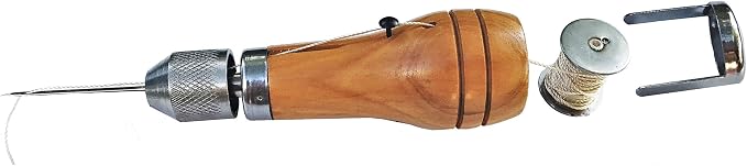 Swift Stitch Hand Sewing Awl Kit Leather Canvas Repair Saddles Coat Seat (Non-Waxed Beige Thread)