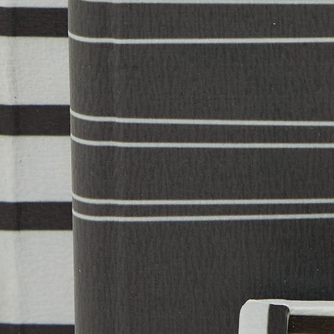 Deco 79 Faux Leather Decorative Box Faux Storage Book Book Shaped Boxes with Black Striped Patterns, Set of 3 Decorative Keepsake Boxes 12", 9", 6"H, White