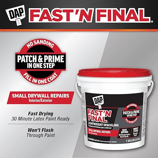 DAP Fast'N Final Lightweight Spackling, 1 gal, White