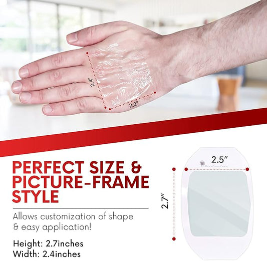 Transparent Film Dressing - 2.3" x 2.7" (20 Pack) - Waterproof Adhesive Wound Bandages for Post-Surgical Shower, IV Shield, Tattoo Aftercare, Clear Breathable Dressing Patches by HEALQU